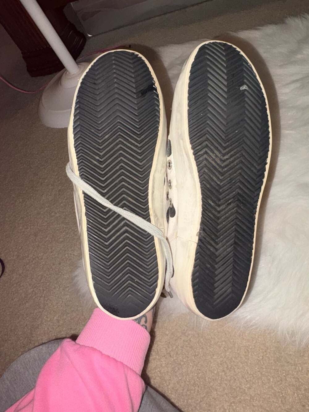 Golden Goose Super-Star Polka Dot Canvas Sneakers with Red Heel - Picture 7 of 7